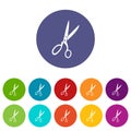 Sewing scissors set icons Royalty Free Stock Photo