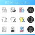 Sewing services icons set