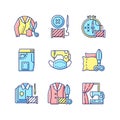 Sewing services RGB color icons set