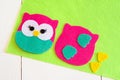 Sewing set for felt owl - how to make an owl toy