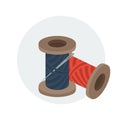 Sewing inventory. Colorful spools Royalty Free Stock Photo