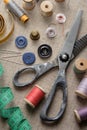 Sewing supplies Royalty Free Stock Photo