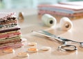 Sewing supplies Royalty Free Stock Photo