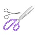 Sewing and Tailoring Equipment with Pair of Scissors Vector Illustration Royalty Free Stock Photo