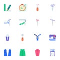 Sewing and tailoring flat icons set Royalty Free Stock Photo