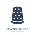 sewing thimble black variant icon in trendy design style. sewing thimble black variant icon isolated on white background. sewing