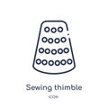 sewing thimble black variant? icon from woman clothing outline collection. Thin line sewing thimble black variant? icon isolated