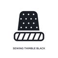 sewing thimble black variant isolated icon. simple element illustration from woman clothing concept icons. sewing thimble black