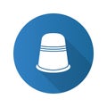 Sewing thimble flat design long shadow glyph icon