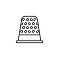Sewing thimble line icon