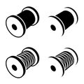 Sewing thread spool black symbol Royalty Free Stock Photo