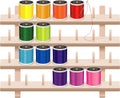 Sewing Thread Storage Wall Rack Royalty Free Stock Photo