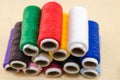 Sewing thread in various colors Royalty Free Stock Photo