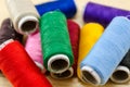 Sewing thread in various colors Royalty Free Stock Photo