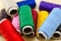 Sewing thread in various colors Royalty Free Stock Photo