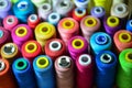 Sewing threads as a multicolored background closeup Royalty Free Stock Photo