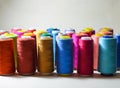 Sewing threads multicolored background closeup Royalty Free Stock Photo