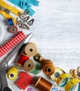 Sewing Tools and Accessories Royalty Free Stock Photo
