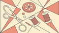 Sewing Tools and Fabric, Craft and Creativity, vector design Generative AI Royalty Free Stock Photo