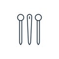 sewing tools icon vector from sewing concept. Thin line illustration of sewing tools editable stroke. sewing tools linear sign for Royalty Free Stock Photo