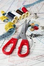 Sewing tools Royalty Free Stock Photo