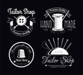 Sewing tools tailor shop isolated icons tailoring clothing