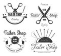 Sewing tools tailor shop isolated icons tailoring and repairing