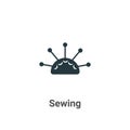 Sewing vector icon on white background. Flat vector sewing icon symbol sign from modern sew collection for mobile concept and web Royalty Free Stock Photo