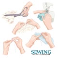 Sewing. Vector set. Royalty Free Stock Photo