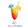 Sex on the beach cocktail Royalty Free Stock Photo