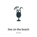 Sex on the beach vector icon on white background. Flat vector sex on the beach icon symbol sign from modern drinks collection for Royalty Free Stock Photo