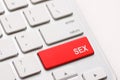 Sex button on keyboard Royalty Free Stock Photo