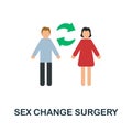 Sex Change Surgery flat icon. Colored sign from plastic surgery collection. Creative Sex Change Surgery icon Royalty Free Stock Photo