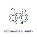 Sex Change Surgery icon from plastic surgery collection. Simple line element Sex Change Surgery symbol for templates