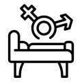 Sex education bed icon outline vector. Sexual health