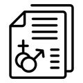 Sex education document icon outline vector. Sexual gender