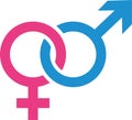 Sex gender icon woman man Royalty Free Stock Photo