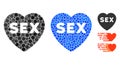 Sex Heart Composition Icon of Round Dots Royalty Free Stock Photo