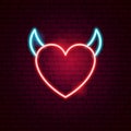 Sex Heart Neon Sign Royalty Free Stock Photo
