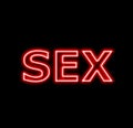 Sex hot red neon sign Royalty Free Stock Photo