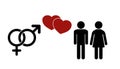 Sex icon. Gender Signs. Male and female symbols. Man and Woman Icon Royalty Free Stock Photo