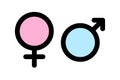 Sex icons. Male and female signs. Gender symbols Royalty Free Stock Photo