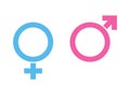 Sex or male vector icons isolated on white background blue and pink colors. Female symbol. Male sex icon. Gender sign Royalty Free Stock Photo