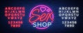 Sex Pattern Logo, xxx concept for adults in neon style. Neon sign, design element, storage, prints, facades, window Royalty Free Stock Photo