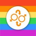 Sex reassignment surgery color glyph icon.