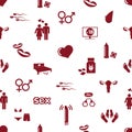 Sex theme simple red icons seamless pattern Royalty Free Stock Photo