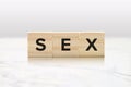 SEX on Wooden Blocks - Sex Education Concept Royalty Free Stock Photo