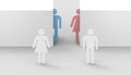 Sexism or gender discrimination with Transgender Concept Male and female gender signs on white background