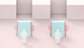 Sexism or gender Transgender transsexual Concept with Male and female gender signs on pink background