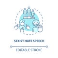 Sexist hate speech blue concept icon Royalty Free Stock Photo